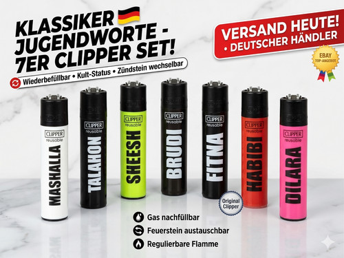Clipper feuerzeuge 7er set - feuerzeuge,