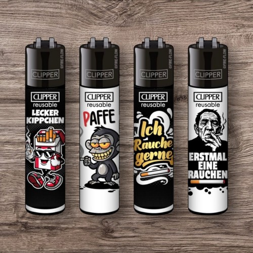 Clipper feuerzeug 4er set - feuerzeug,